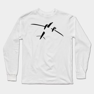 White dual engine airplane minimalist design Long Sleeve T-Shirt